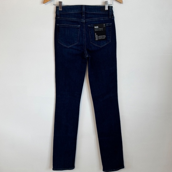 NWT Paige Hoxton Slim Straight Leg High Rise Jeans Monarch Blue Size 24 L34" - Picture 6 of 12